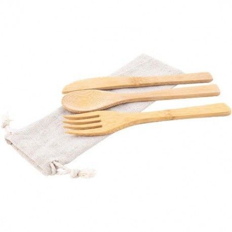 Set Cubiertos de Bambú Coral